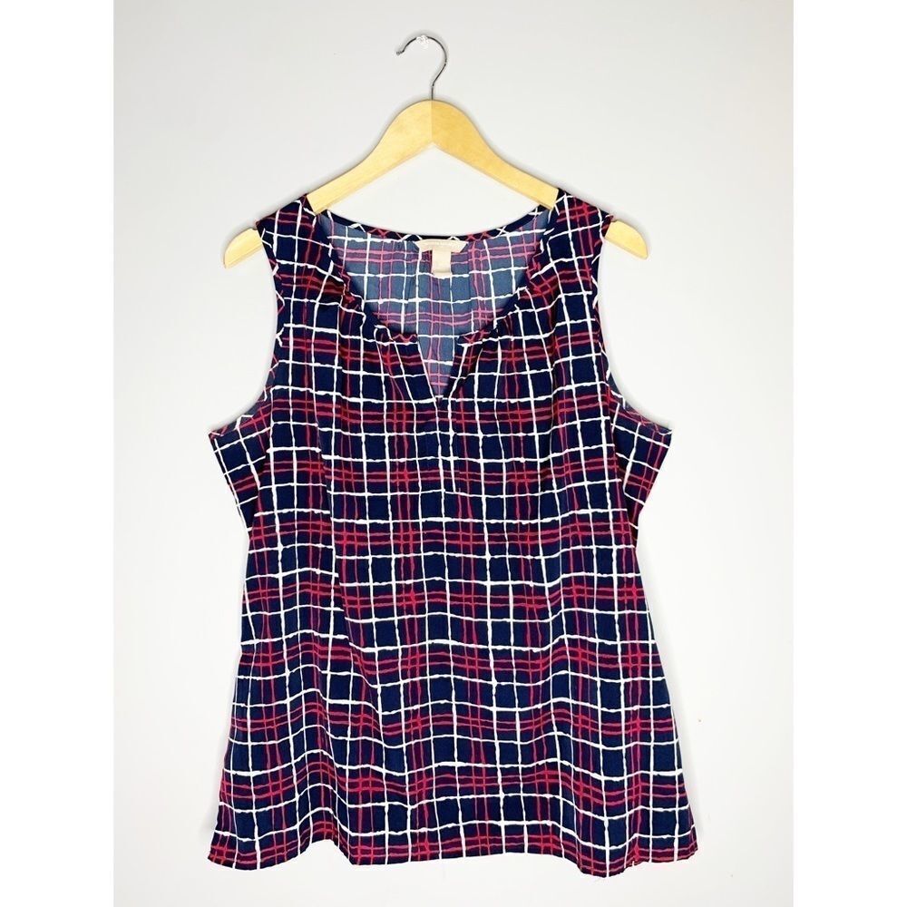 Banana Republic Factory Plaid Tank Top - Red, Blue, White - Picture 2 of 5